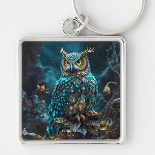 Fantasie Niedlich Brass Türkis Owl Schlüsselanhänger