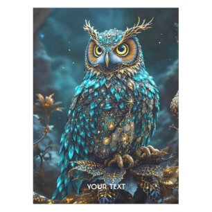 Fantasie Niedlich Brass Türkis Owl Tischdecke