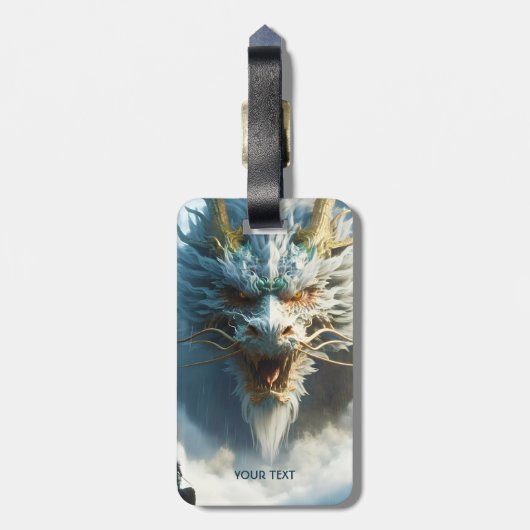 Fantasie Niedlich Großer Starker Drache Gepäckanhänger (Rückseite vertikal)