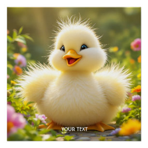 Fantasie Niedlich lachen Fluffy Duck Poster