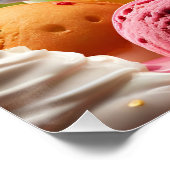 Fantasie Niedlich Lebendes Eis Gedeckter Rundgang  Poster (Ecke)