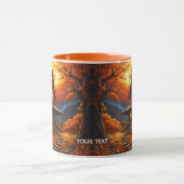 Fantasie Niedlich lebendig Alte Herbstkabine Tasse (Zentrum)