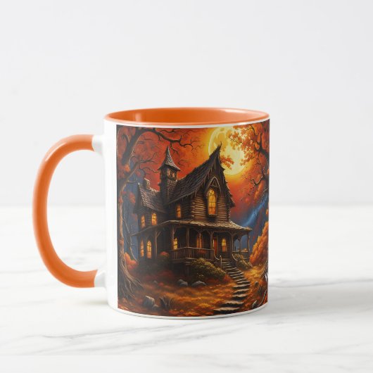Fantasie Niedlich lebendig Alte Herbstkabine Tasse (Links)
