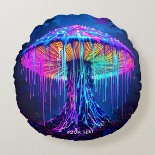 Fantasie Niedlich Mushroom Surreal Forest Rundes Kissen
