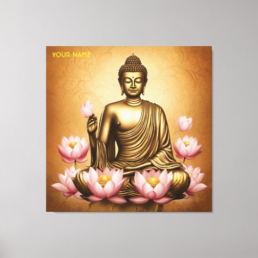 Fantasie Niedlich Sitzen Buddha Blume Leinwanddruck (Vorderseite)