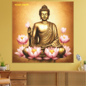 Fantasie Niedlich Sitzen Buddha Blume Leinwanddruck (Insitu (Wohnzimmer))