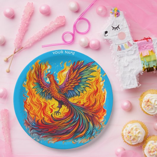 Fantasie Niedlich steigend Phoenix Flammen Pappteller (Party)