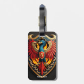 Fantasie Niedlich Vivid Phoenix Feuerschild Gepäckanhänger (Rückseite vertikal)