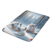 Fantasie Niedlich zwei Babyfuchs Badematte (Schrägansicht)