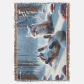 Fantasie Niedlich zwei Babyfuchs Decke (Vorderseite Vertikal)