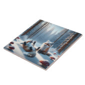 Fantasie Niedlich zwei Babyfuchs Fliese (Seite)