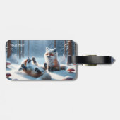 Fantasie Niedlich zwei Babyfuchs Gepäckanhänger (Rückseite horizontal)