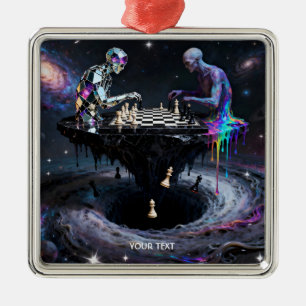 Fantasie Niedlich zwei Schachspieler Ornament Aus Metall