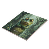 Fantasie Niedliche gry Krokodile Bäume Fliese (Seite)