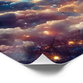 Fantasie Niedliche kosmische Göttin Wolken Poster (Ecke)