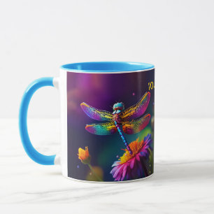 Fantasie Niedliche Libelle mit Blume Tasse