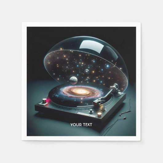 Fantasie Niedliche Vinyl Player Space Serviette (Vorderseite)