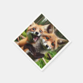 Fantasie Niedlichen Foxenwald Serviette (Ecke)