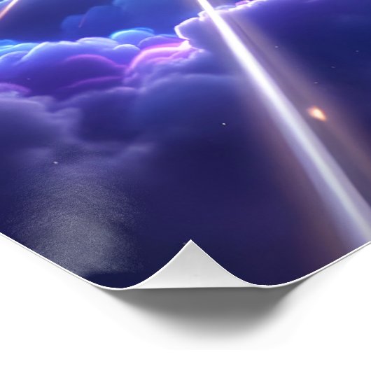 Fantasie Niedlicher Astronaut durch Wormloch Poster (Ecke)