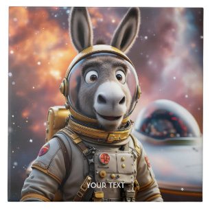 Fantasie Niedlicher Donkey Astronautenraum Fliese