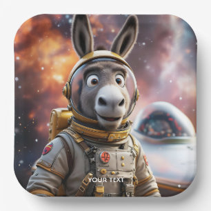 Fantasie Niedlicher Donkey Astronautenraum Pappteller