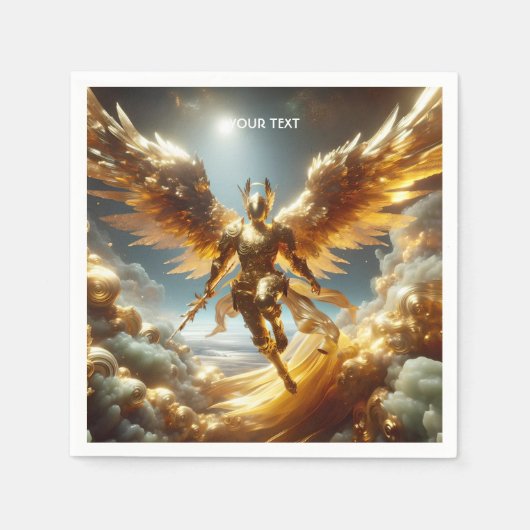 Fantasie Niedlicher Flügeldrache Krieger Serviette (Vorderseite)