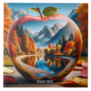 Fantasie Niedlicher Herbstappel Fliese