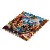 Fantasie Niedlicher Herbstappel Fliese (Seite)