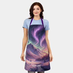 Fantasie Niedliches Lila Winterland Schürze