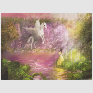 Fantasie - Pegasus - Der verzauberte Garten Seidenpapier