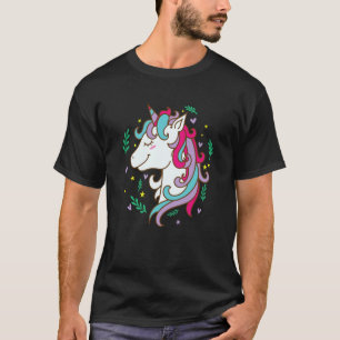 Fantasie Pferd schönes Einhorn mit schönem Haar T-Shirt