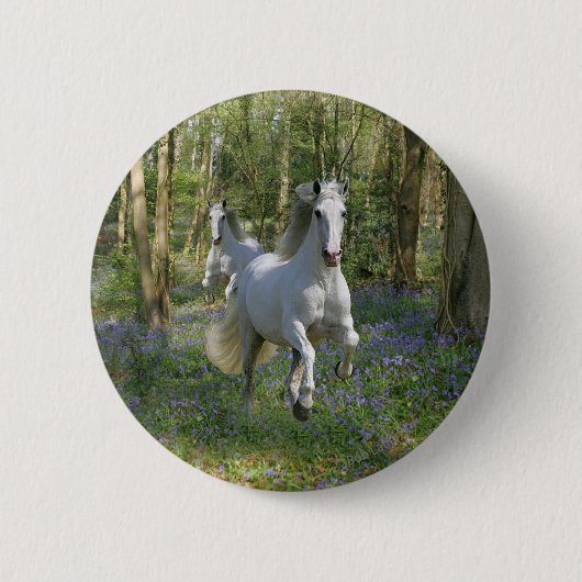 Fantasie-Pferde: Bluebell-Holz Button (Vorderseite)