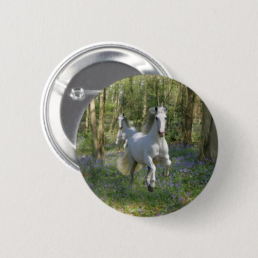 Fantasie-Pferde: Bluebell-Holz Button (Vorne & Hinten)