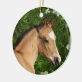 Fantasie-Pferde: Blumen Keramik Ornament (Links)