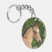 Fantasie-Pferde: Blumen Schlüsselanhänger (Vorderseite links)