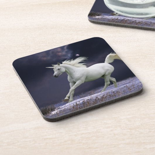 Fantasie-Pferde: Einhorn Getränkeuntersetzer (Linke Seite)