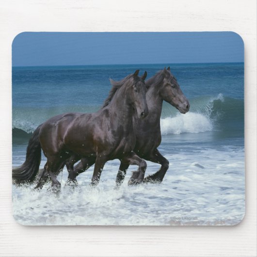 Fantasie-Pferde: Friesische Rinder u. Meer Mousepad (Vorne)