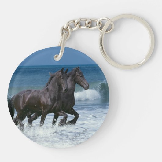 Fantasie-Pferde: Friesische Rinder u. Meer Schlüsselanhänger (Rückseite)