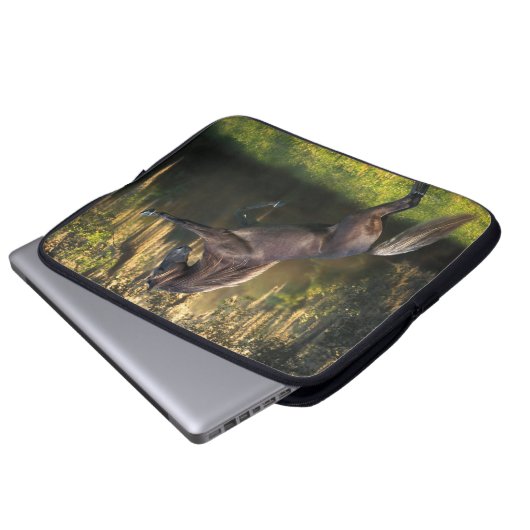 Fantasie-Pferde: Kriegers-Prinz Laptopschutzhülle (Vorne Knopf)