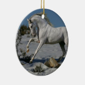 Fantasie-Pferde: Schnee-König Keramikornament (Rechts)