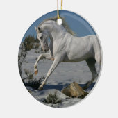 Fantasie-Pferde: Schnee-König Keramikornament (Links)