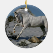 Fantasie-Pferde: Schnee-König Keramikornament (Hinten)