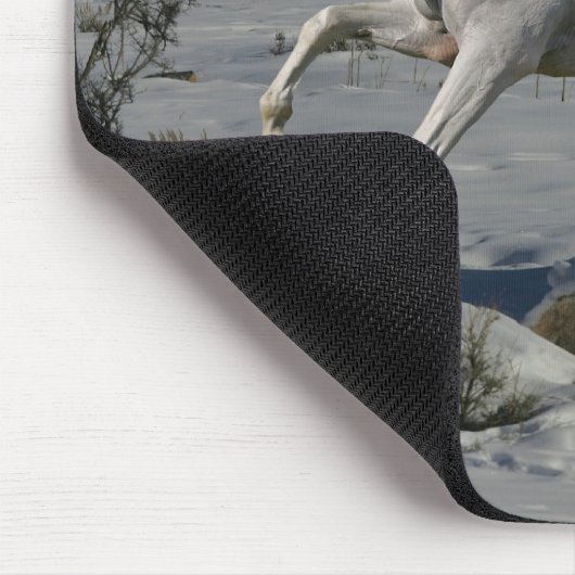Fantasie-Pferde: Schnee-König Mousepad (Ecke)