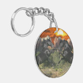 Fantasie-Pferde: Schwarze Magie Schlüsselanhänger (Vorderseite links)