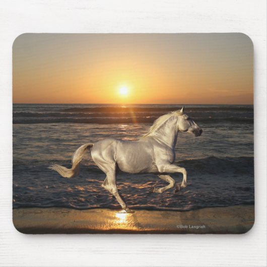 Fantasie-Pferde: Sonnenuntergang Mousepad (Vorne)
