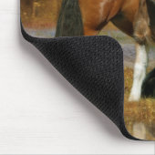 Fantasie-Pferde: Stute u. Fohlen Mousepad (Ecke)