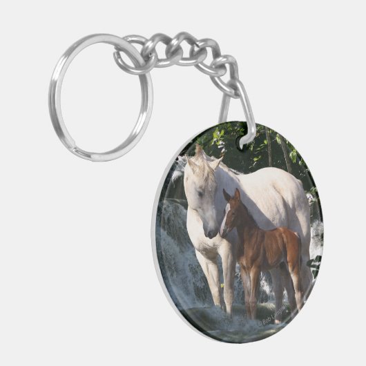 Fantasie-Pferde: Wasserfall Schlüsselanhänger (Vorderseite links)