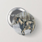 Fantasie-Pferde: Winter-Märchenland Button (Vorne & Hinten)