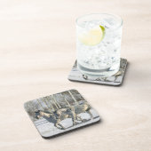 Fantasie-Pferde: Winter-Märchenland Getränkeuntersetzer (Rechte Seite)