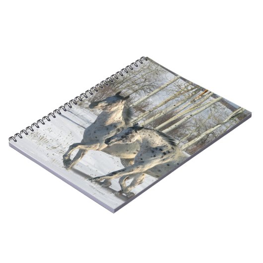 Fantasie-Pferde: Winter-Märchenland Notizblock (Linke Seite)